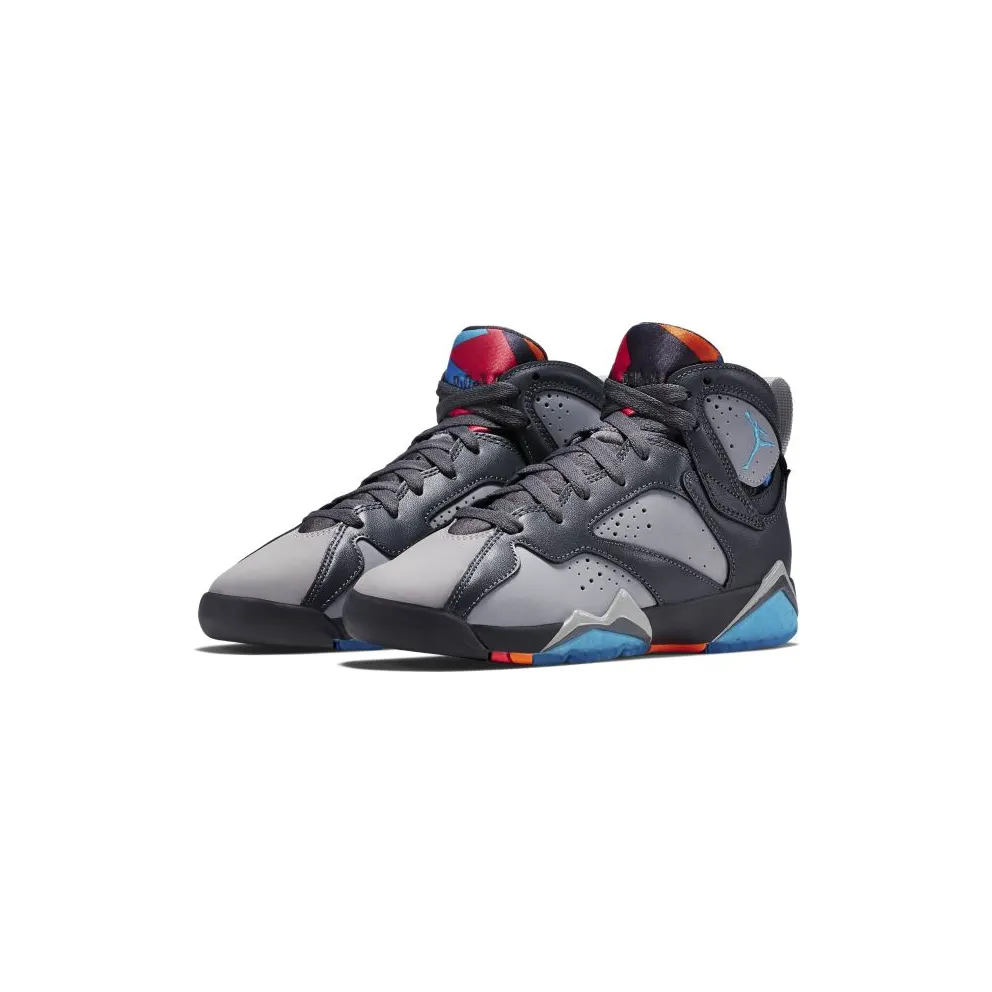 Jordan 7 Retro Barcelona Days (GS) Grey/Wolf Grey-Total Orange-Turquoise Blue (304774-016)