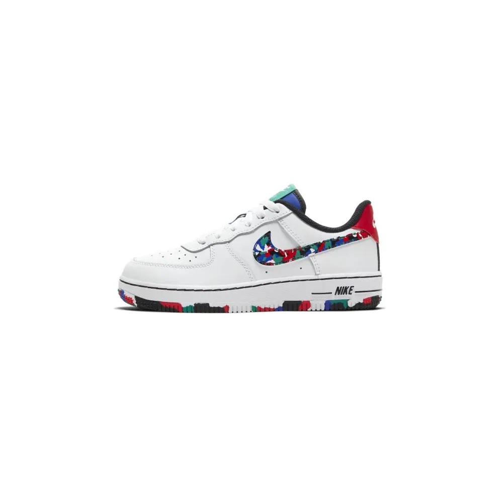 Nike Air Force 1 Low Crayon White Multi (PS) White/Hyper Blue-Neptune Green-Multi-Color (CU4634-100)