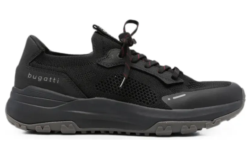 Bugatti mesh-panelled lace-up sneakers – Zwart (321AVL606900)