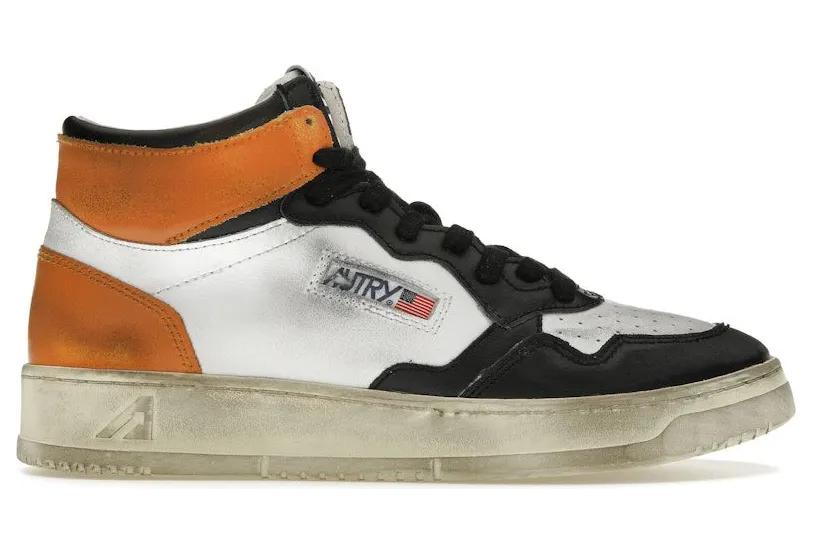 Autry Medalist Leather Mid Super Vintage White Black Orange (AVMM-SV04)