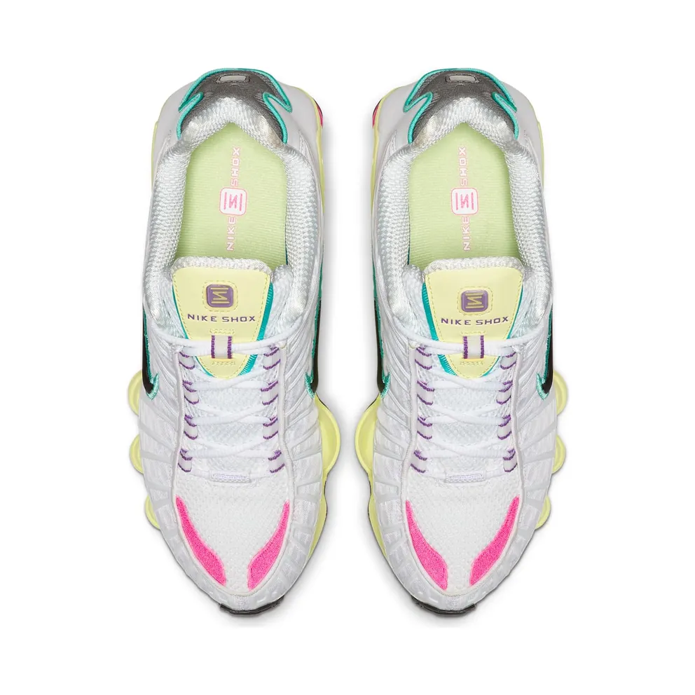 Nike Shox TL White Multi-Color (W) White/Black-Luminous Green-Bright Violet-Pink Blast-Aurora Green (AR3566-102)