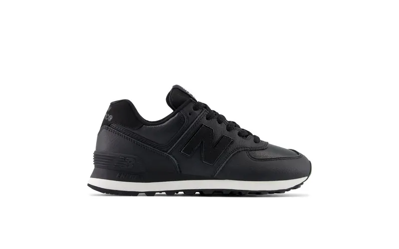 New Balance 574 Black Leather White Midsole (WL574IB2)