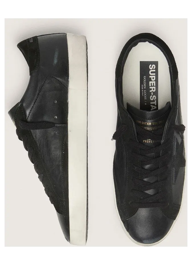 Golden Goose Super-Star In Black Nappa With Black Suede Star And Heel Tab (GMF00101.F003984.90100) (4)