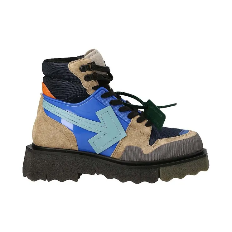 OFF-WHITE Hiking Sponge Ankle Boots Army Green Turquoise (OMIA228F22LEA0014363)