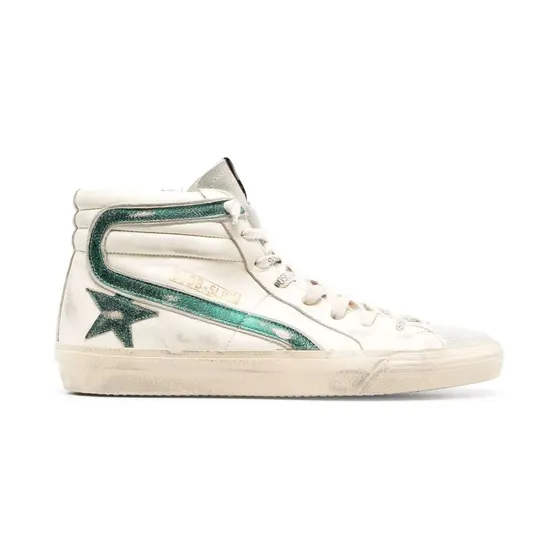 Golden Goose Slide High-Top-Sneakers im Used-Look – Nude (GMF00115F004002)