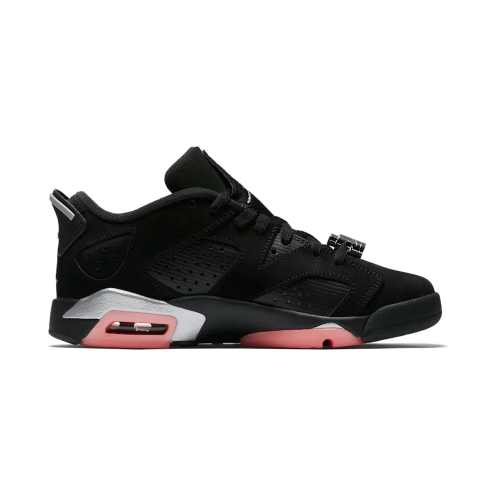 Jordan 6 Retro Low Sunblush (GS) Black/Sunblush-Metallic Silver (768878-022)