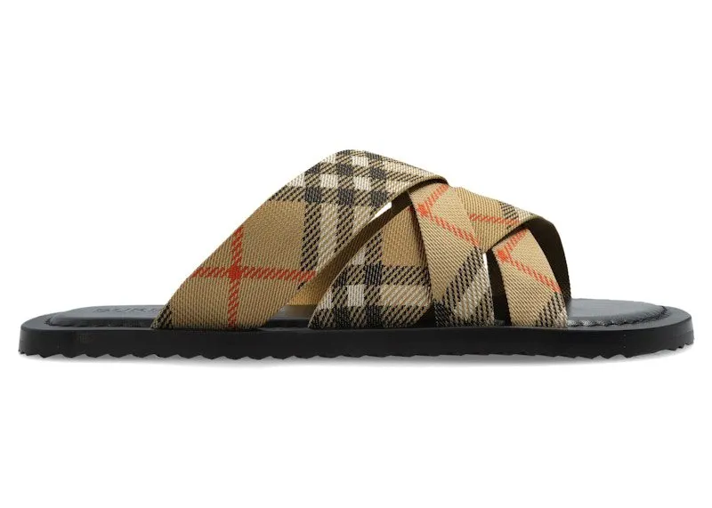 Burberry Pavillion Sandal Check Printed Beige (8106987)
