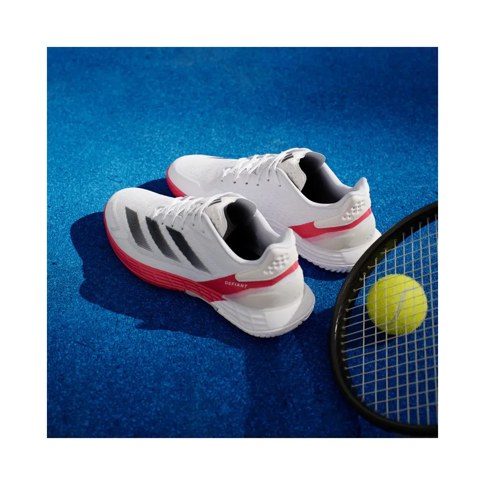 Adidas Defiant Speed 2 Tennis Shoes Cloud White / Core Black / Pure Ruby (JH6320)