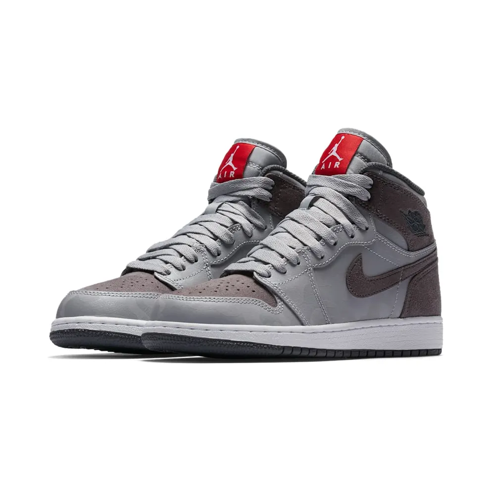 Jordan 1 Retro High Camo 3M Wolf Grey (GS) Wolf Grey/Dark Grey-White-University Red (822858-027)
