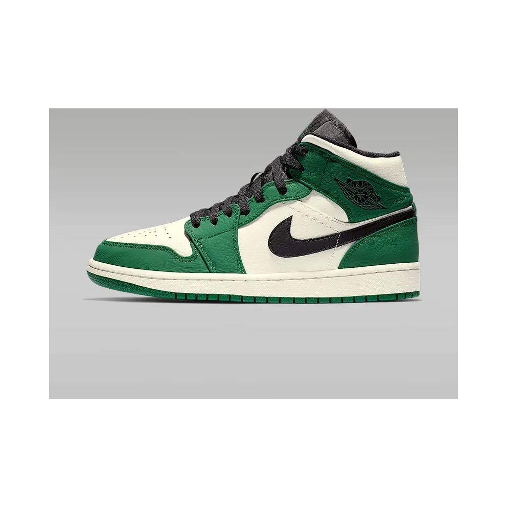 Jordan 1 Mid Pine Green Pine Green/Sail-Black (852542-301)