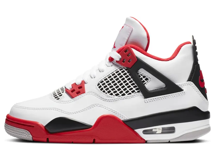 Air Jordan 4 Retro OG GS ‘Fire Red’ 2020 White/Black/Tech Grey/Fire Red (408452-160)