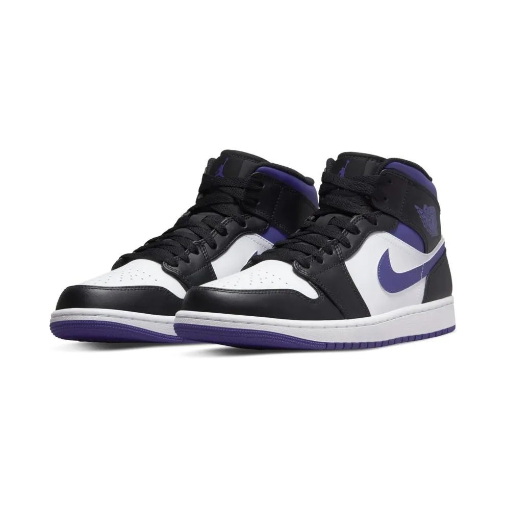 Jordan 1 Mid White Black Purple (554724-095)
