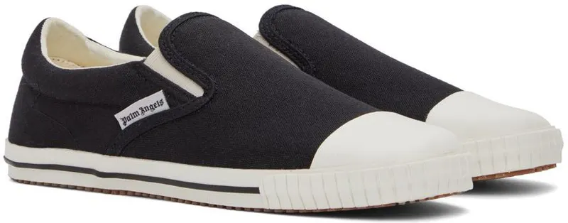 Palm Angels Black Vulcanized Low-Top Sneakers (PMIA074S22FAB0011001)