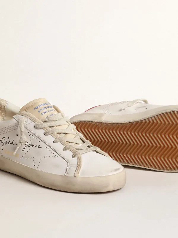 Golden Goose White Leather Super-Star With Perforated Star And Fuchsia Nylon Heel Tab (GWF00105.F004684.11495) (3)