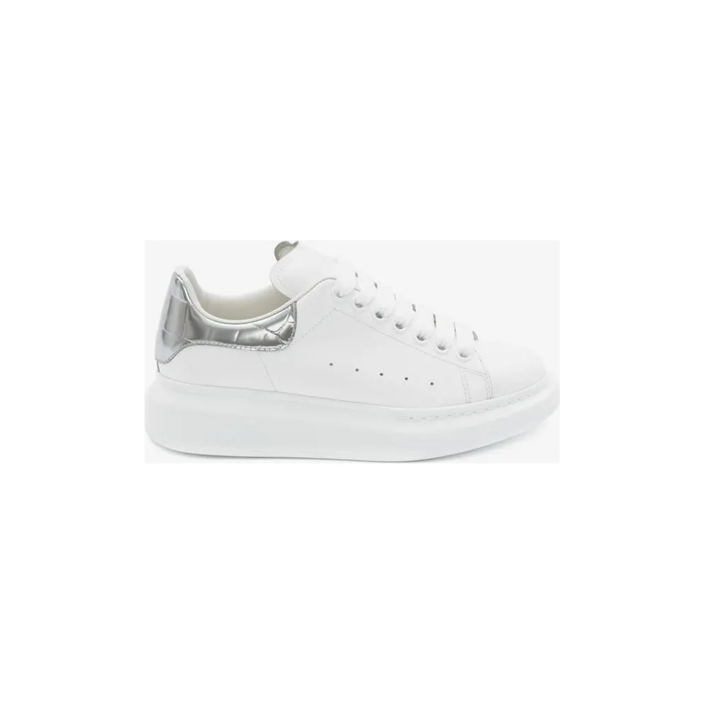 Alexander McQueen Oversized White Silver Croco (W)