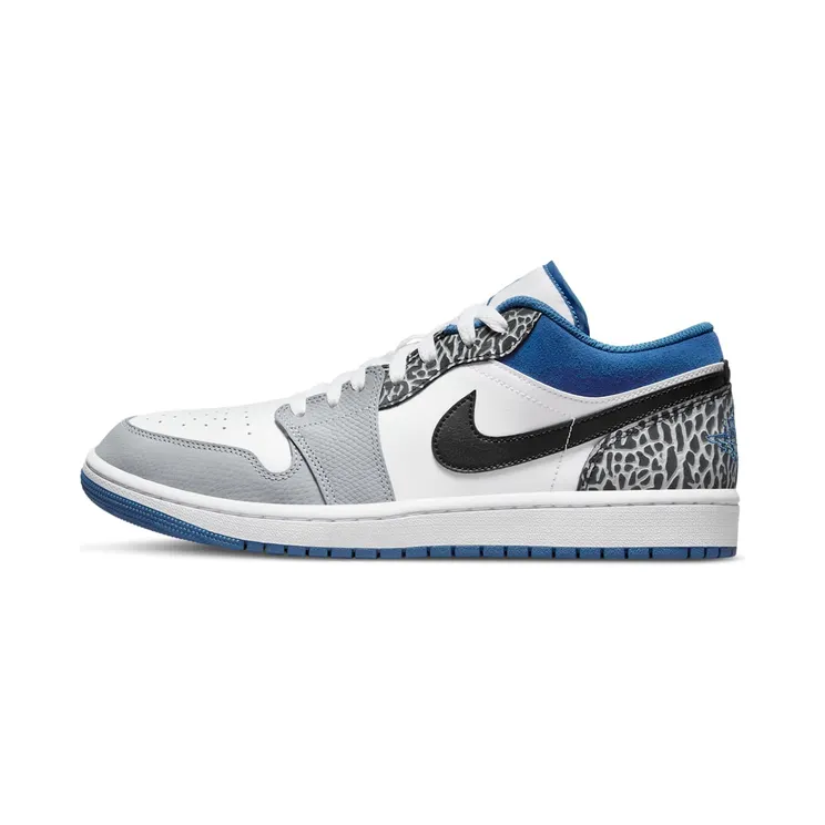 Jordan 1 Low SE True “White / Black / Cement Grey / Dark Marina Blue” (DM1199-140)
