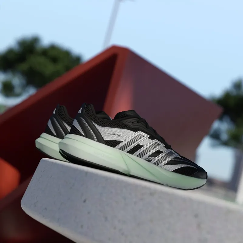 adidas Lightblaze Glow Core Black Silver Metallic Lime Burst (JP6321)