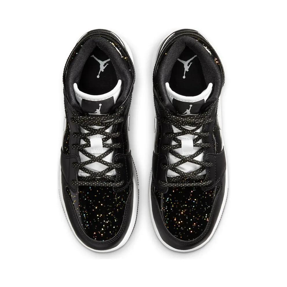 Jordan 1 Mid Black Speckle (GS) Black/White (AV5174-001)