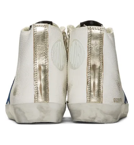 Golden Goose White and Gold Francy Sneakers (G35MS591.C20) (3)