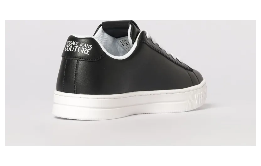 Versace Leather Sneakers with Baroque Print Black (80VA3SK3ZPB73899) (2)