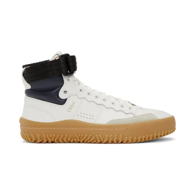 Chloé White & Navy Franckie High-Top 91J Wht/Blu (CHC20W39242)