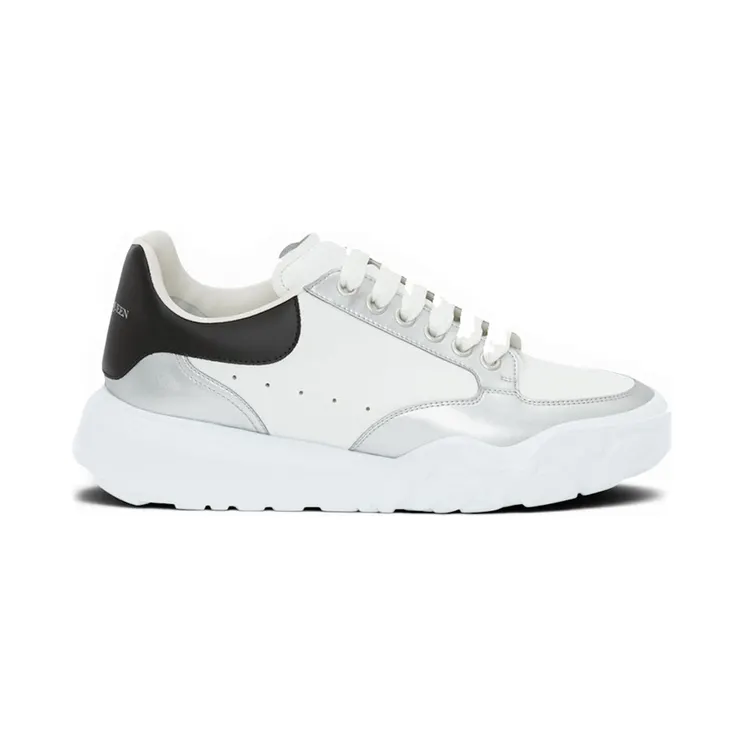 Alexander McQueen Oversized Court Trainer White Silver Black (662663 WIA96 9455)