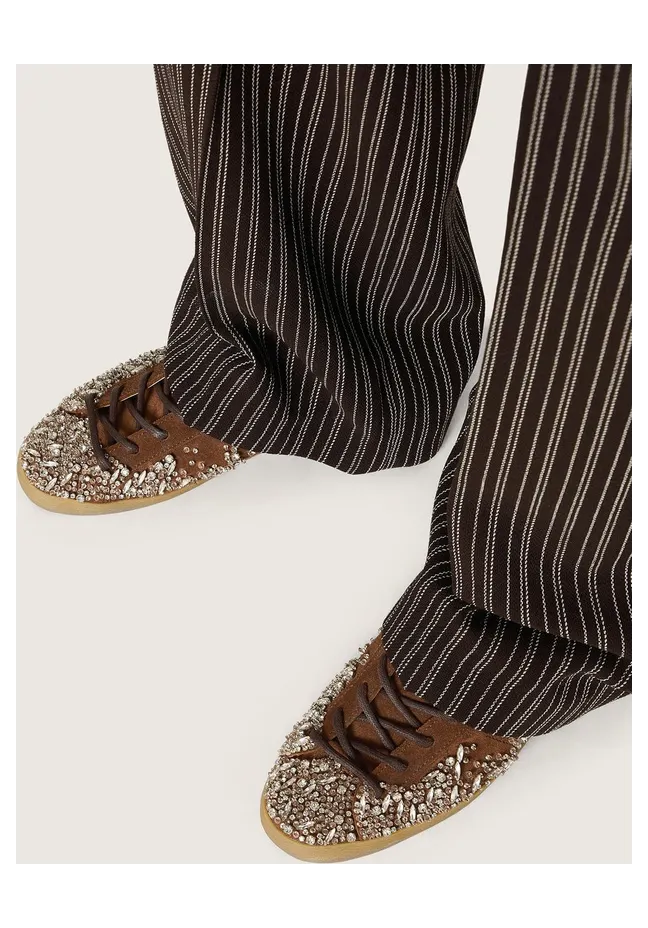 Golden Goose Women’S Super-Star Ltd In Brown Suede With Tone-On-Tone Embroidered Star And Silver Rhinestones (GWF01109.F008565.55378) (3)