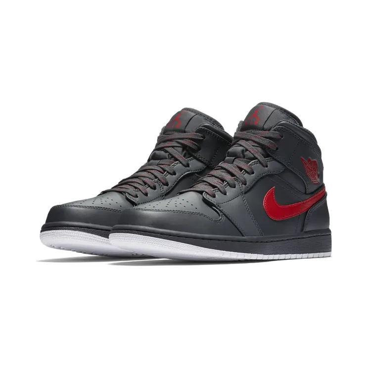 Air Jordan 1 Mid “Anthracite / White / Gym Red” (554724-045)