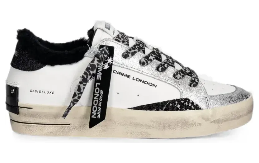 Crime London Sk8 Deluxe sneakers with lammy afwerking – White (23111AA9)