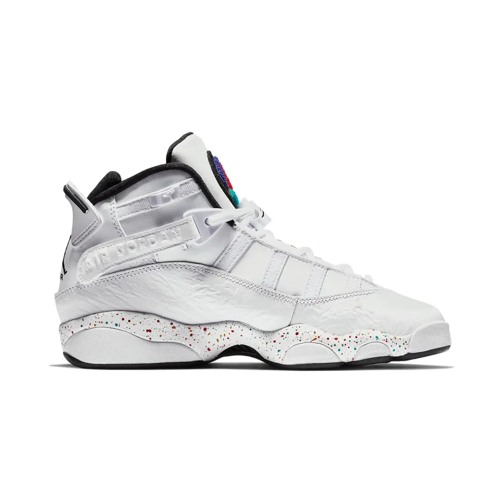 Jordan 6 Rings Confetti (GS) White/Black-White-Grey Fog (323419-100)