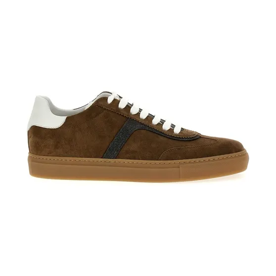 Brunello Cucinelli verfraaid met monilikralen “Brown” (MZSFG2908C7495)
