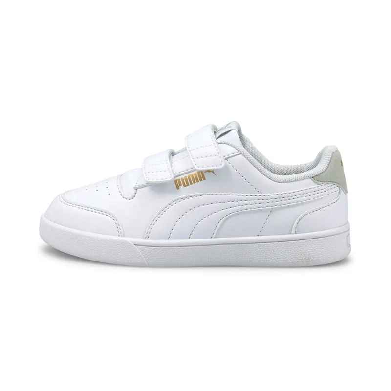 PUMA Shuffle Kids’ White/Gray Violet/Gold (375689-01)