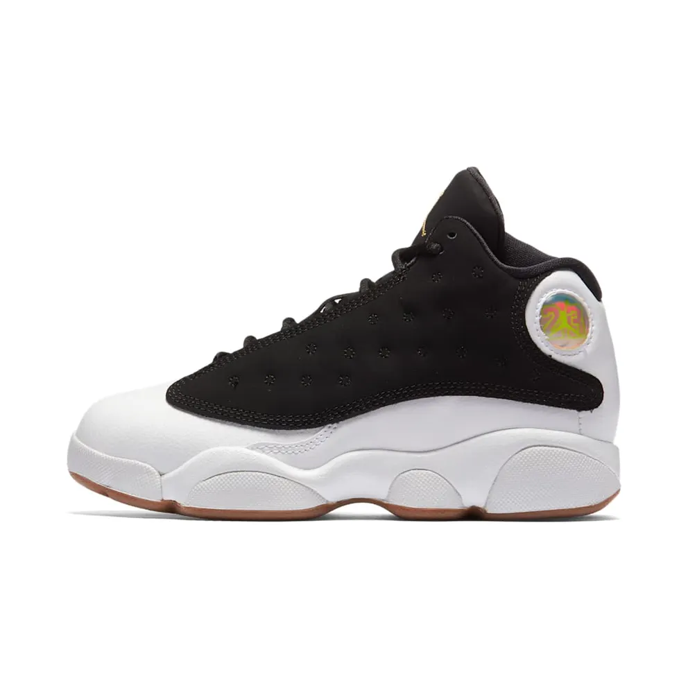 Jordan 13 Retro Black White Gum Medium Brown Metallic Gold (439669-021)