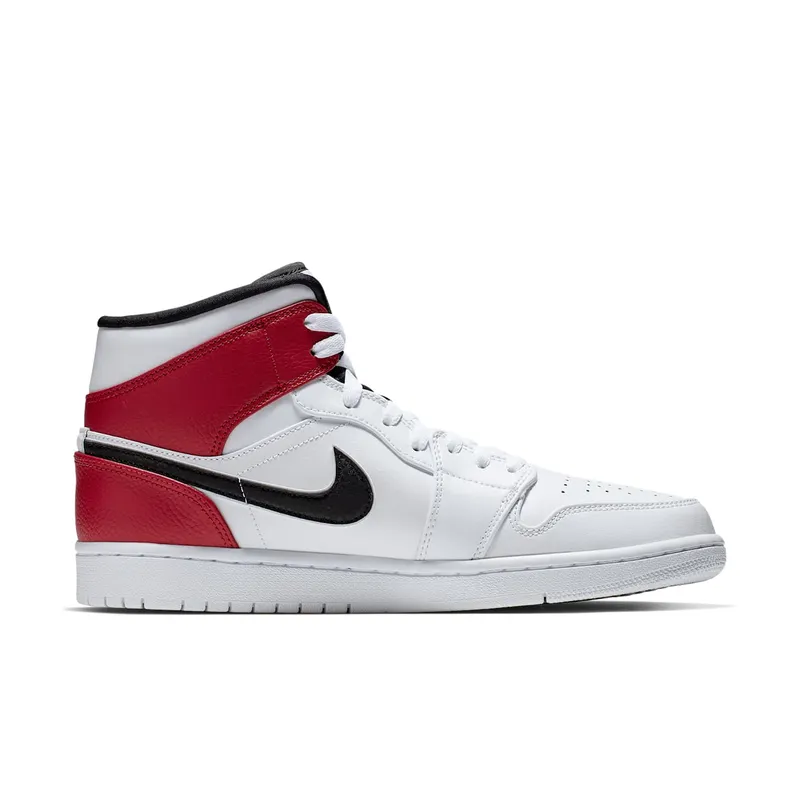 Jordan 1 Mid White Black Gym Red White/Black-Gym Red (554724-116)