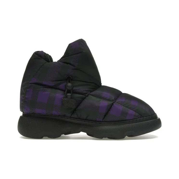 Burberry Check Pillow Boot Black Purple (8077728)
