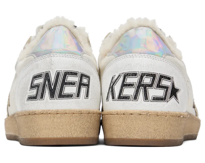 Golden Goose White & Taupe Ball Star Sneakers (GMF00117.F002464.10876) (2)