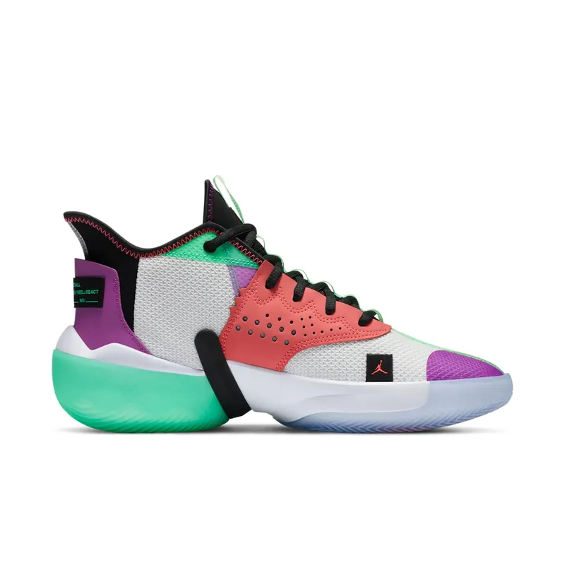 Jordan React Elevation White Multi-Color White/Black-Hyper Violet-Flash Crimson (CK6618-101)