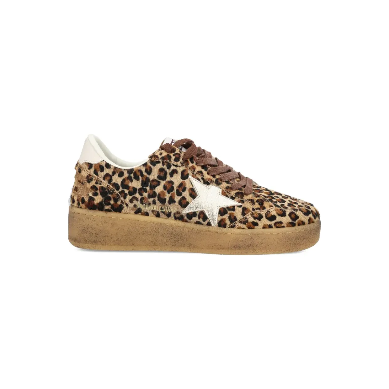 Golden Goose Star leren met luipaardprint “Brown” (GWF00804F008010)