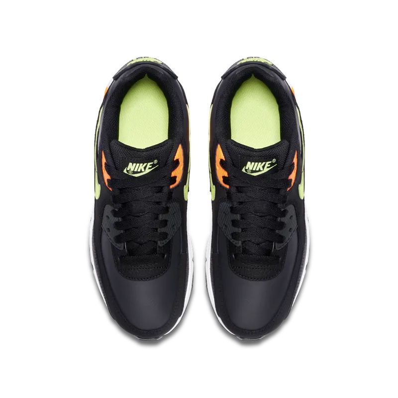 Nike Air Max 90 Black Total Orange Ghost Green (GS) Black/Total Orange-Dark Smoke Grey-Ghost Green (CV9643-001)