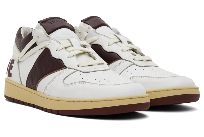 Rhude White & Brown Rhecess Low Sneakers (RHPF22FO04178500) (4)