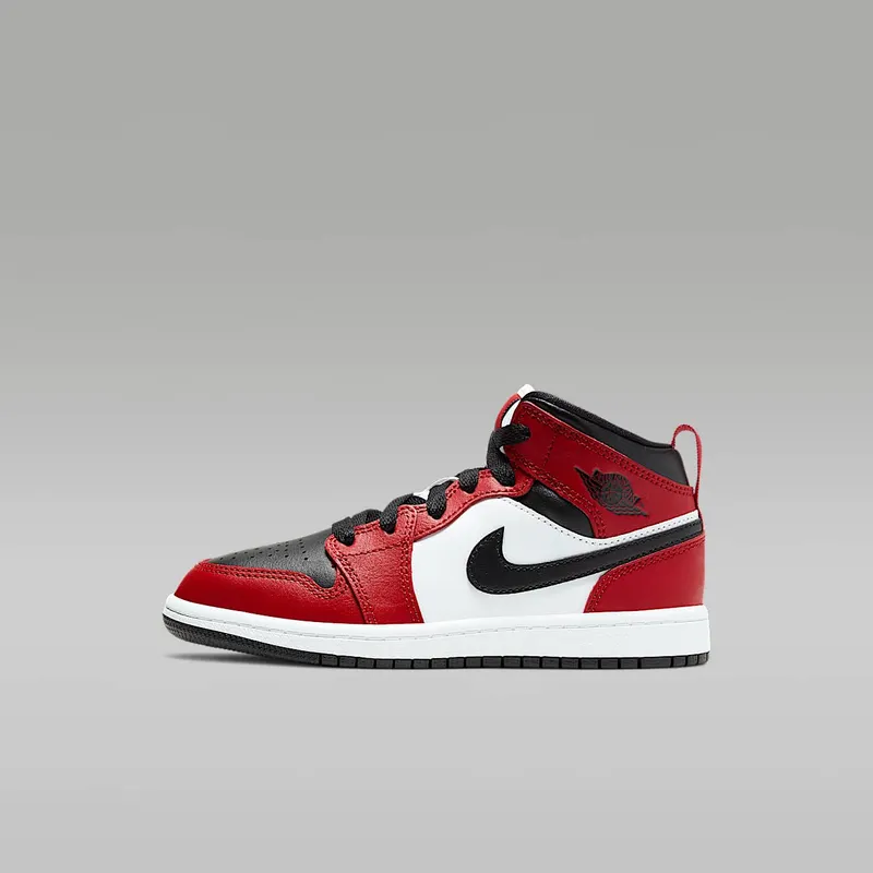 Jordan 1 Mid Chicago Toe (PS) Black/Gym Red-Black (640734-069)