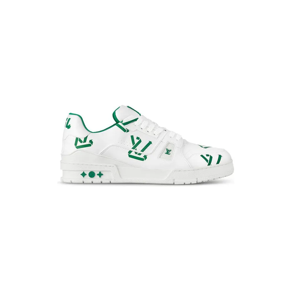 Louis Vuitton LV Trainer White Green Recycled (1AAGXF)