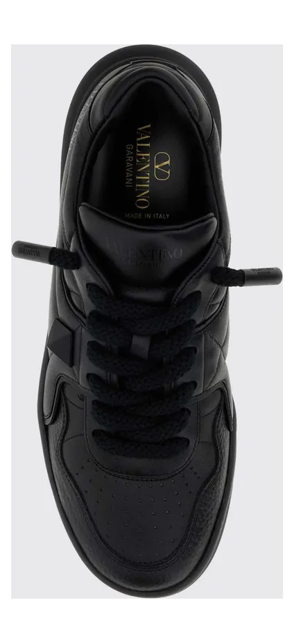 Valentino garavani One Stud XL Low Top Sneakers in Nappa Leather Black (S0G37XTM0NO) (2)