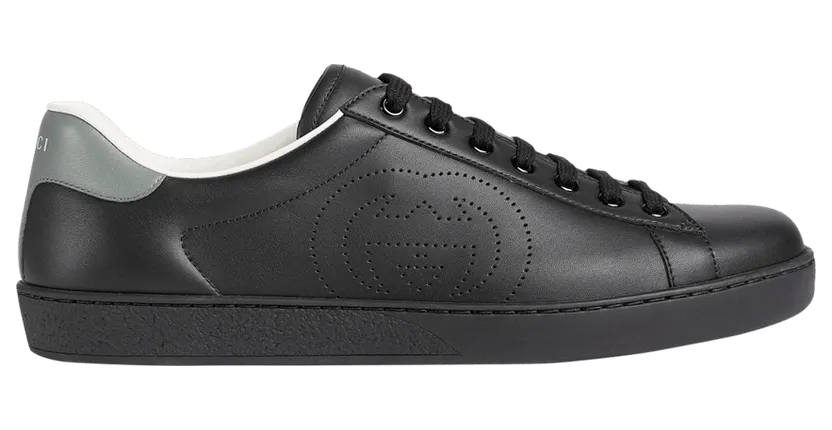 Gucci Ace Perforated Interlocking G Black