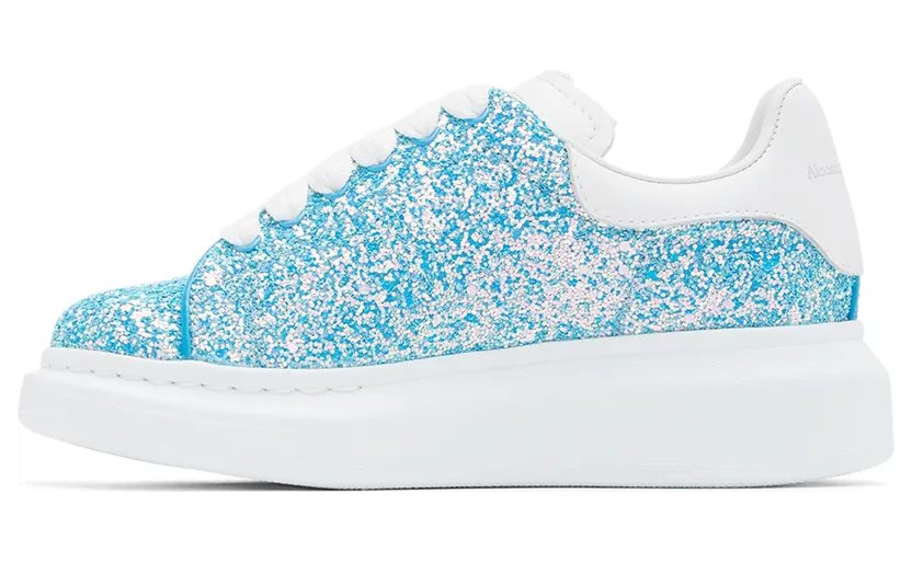 Alexander McQueen Kids Blue Glitter Oversized Sneakers (687063W4T64) (3)