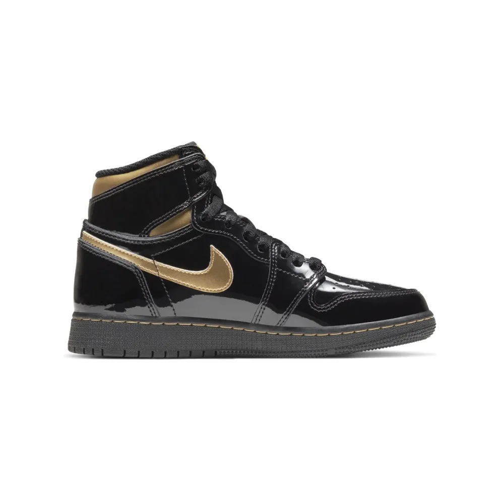 Jordan 1 Retro High Black Metallic Gold 2020 (GS) Black/Black-Metallic Gold (575441-032)