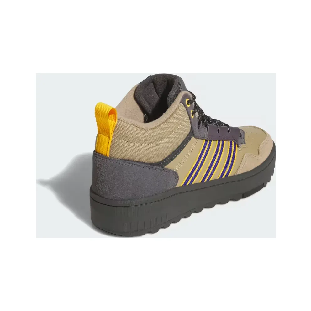 adidas Hoops 4.0 Mid Shoes Kids “Beige / Charcoal Solid Grey / Grey Strata” (JS2033)