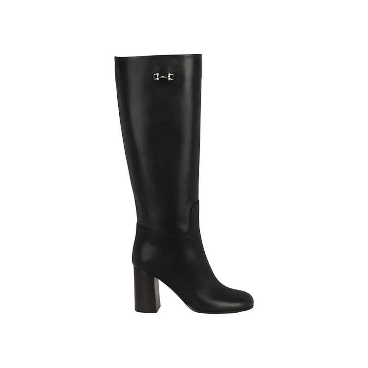 Ferragamo Ovidio 85 Knee-High Boots Black (01E492-757875)