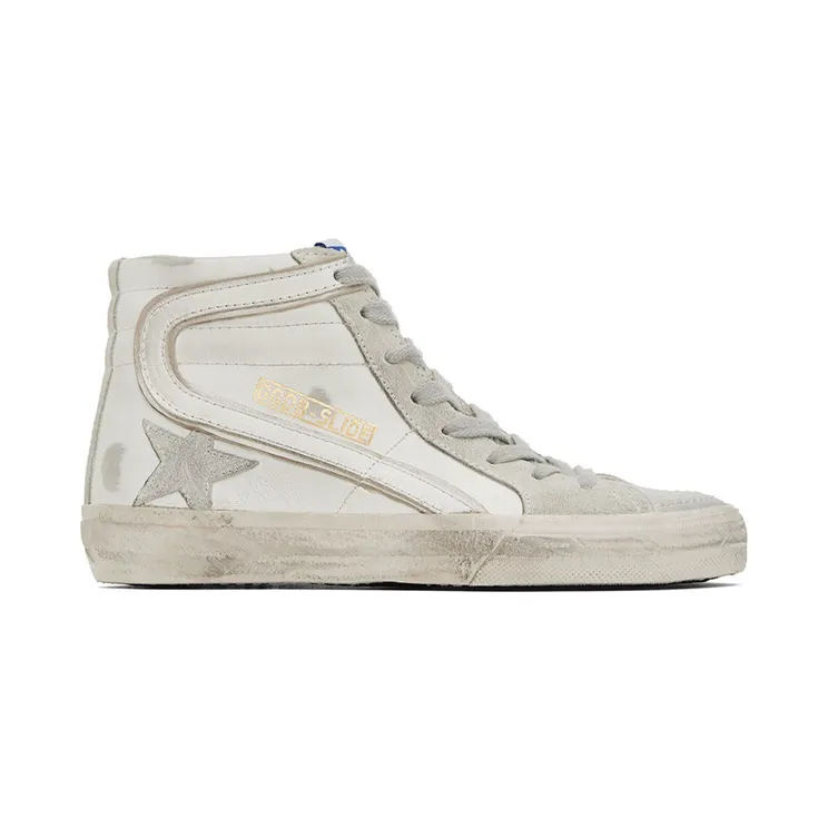 Golden Goose White & Gray Slide Classic High-Top Sneakers (GMF00115.F000324.1027)
