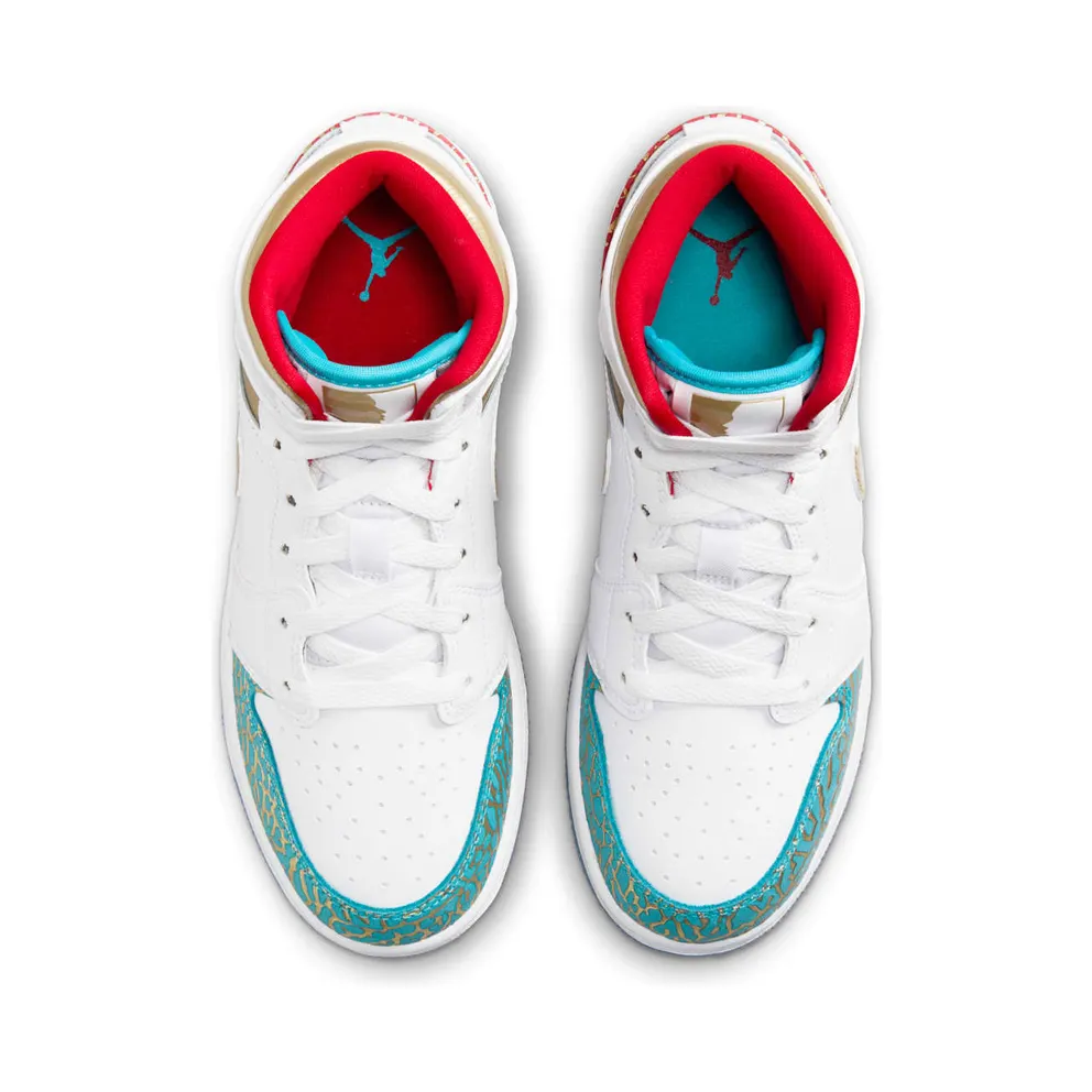 Jordan 1 Mid Sneaker School NC to Chicago (FB2212-100)